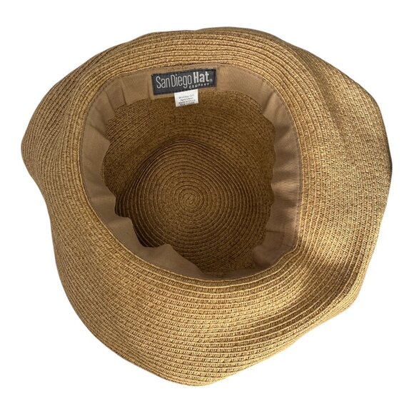 San Diego Hat Company Women’s Straw Cloche Hat Brown Chain Trim One Size - Picture 5 of 6